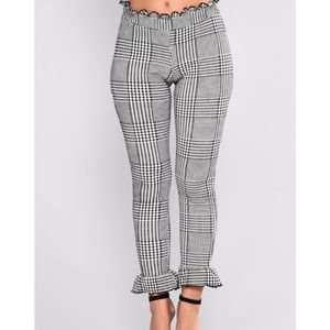 Fashion Nova Ruffle Plaid Pants